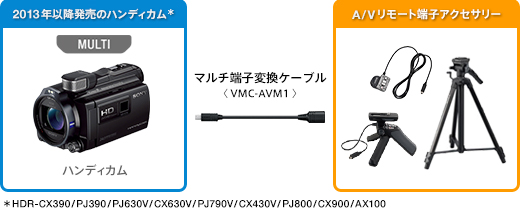 VMC-AVM1 特長 : マルチ端子搭載ハンディカム（＊1）で、A/Vリモート