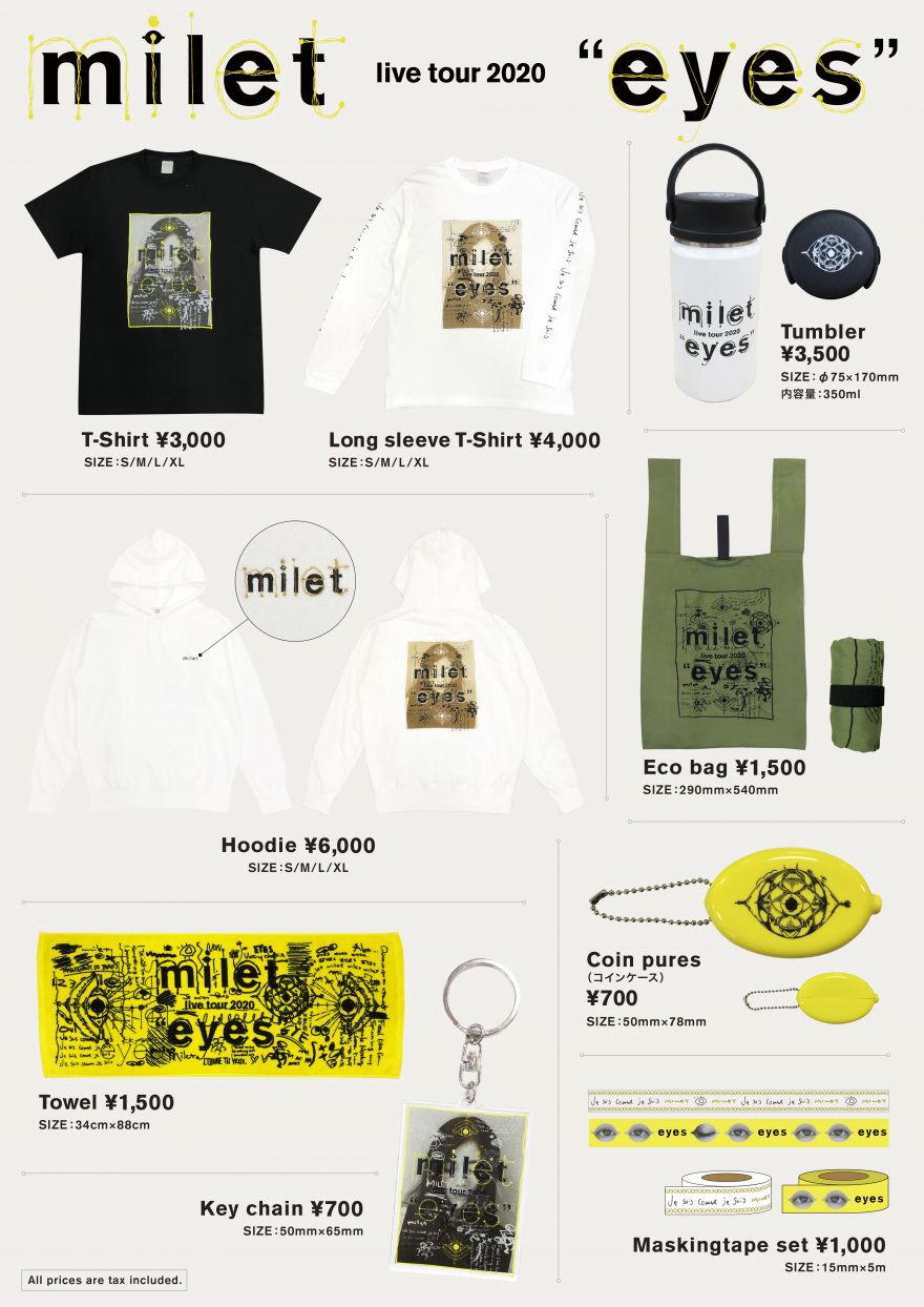milet live tour 2020 “eyes”グッズ受注受付開始！ | milet | ソニー