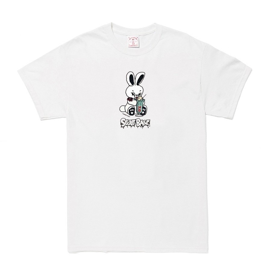 HONESTBOY×SECRET BASE×FRUIT OF THE LOOM Logo Rabbit SS Tee WHITE