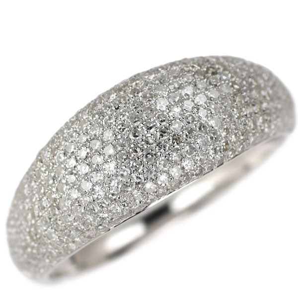 K18WG シングルカット ダイヤモンド リング 1.00ct マイクロパヴェ