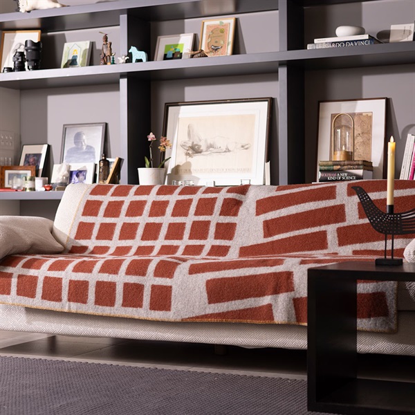 ウール シングルブランケット 130×180cm / FLOOR ブラウンKLIPPAN