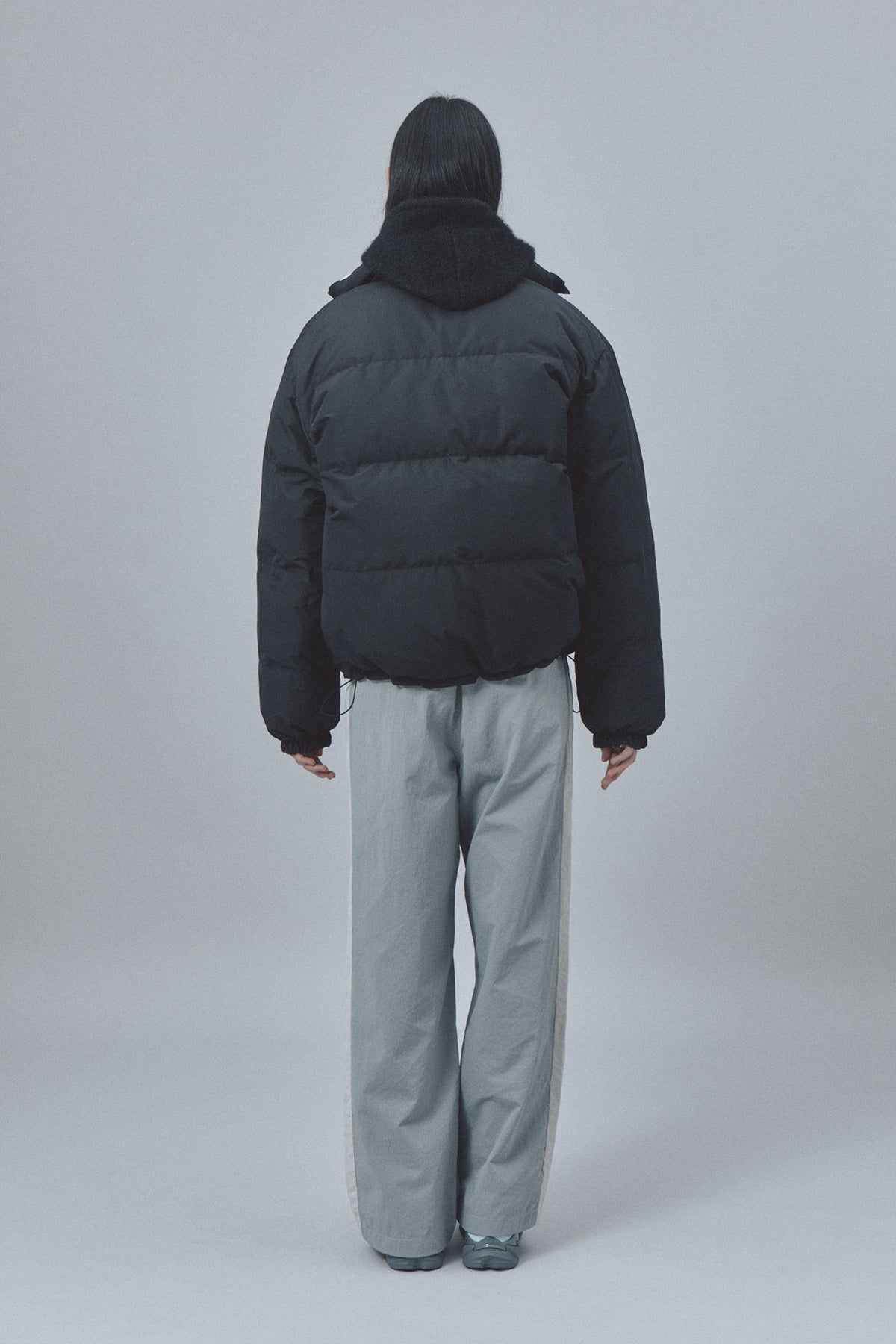 REVERSIBLE CHECK DOWN JACKET - BLACK – SeoulSeoul