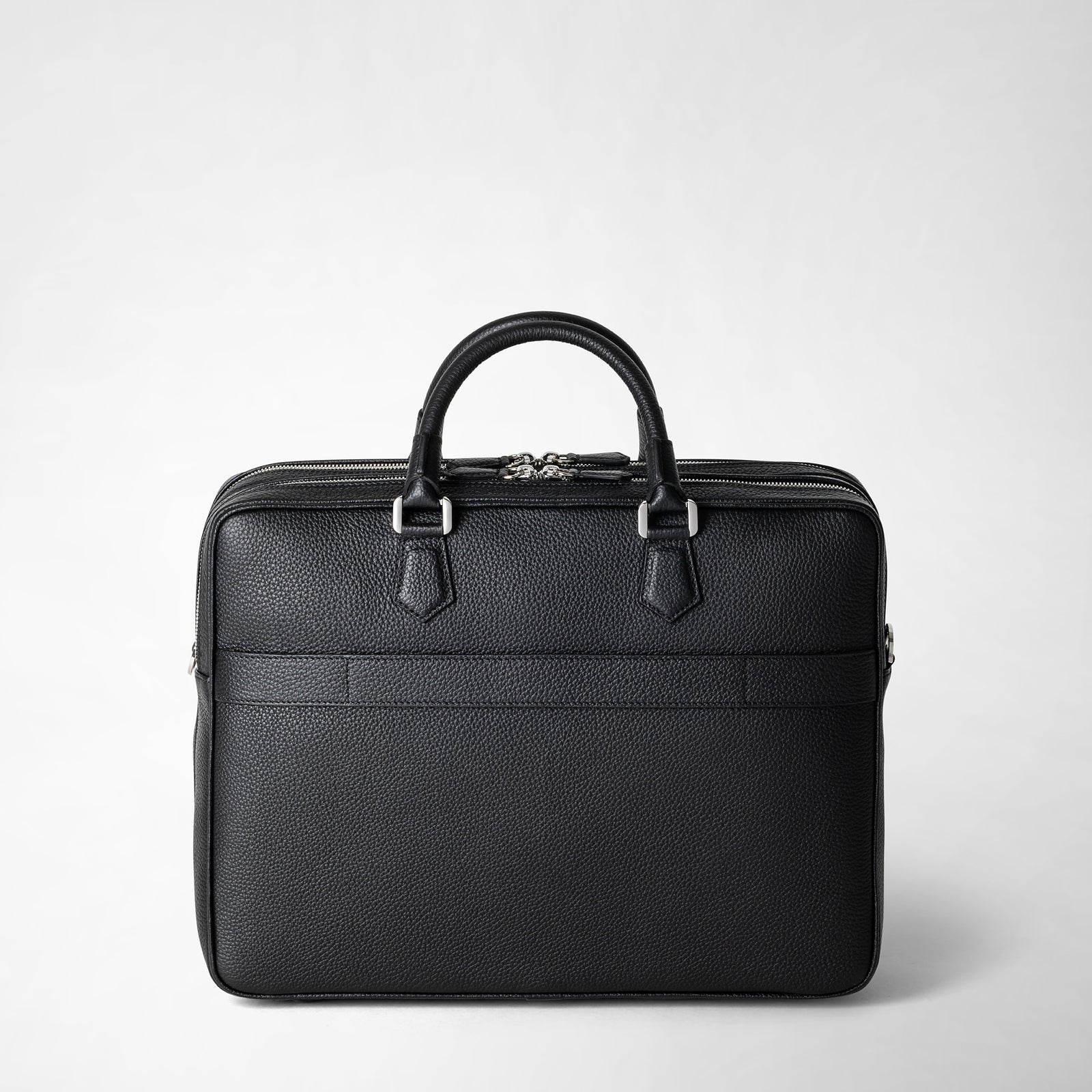 Large briefcase in cachemire leather black