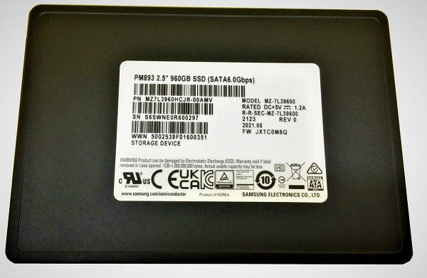 Samsung PM893 MZ7L3960HCJR-00AMV SSD 960 GB SATA 6Gb/s Brand New