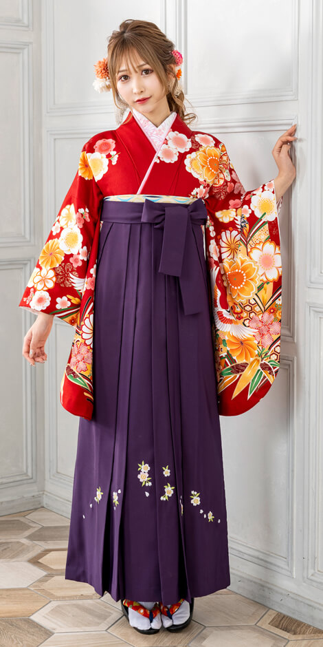 レンタル着物DDD873×袴KSK092 | 【京都さがの館】卒業式袴レンタル