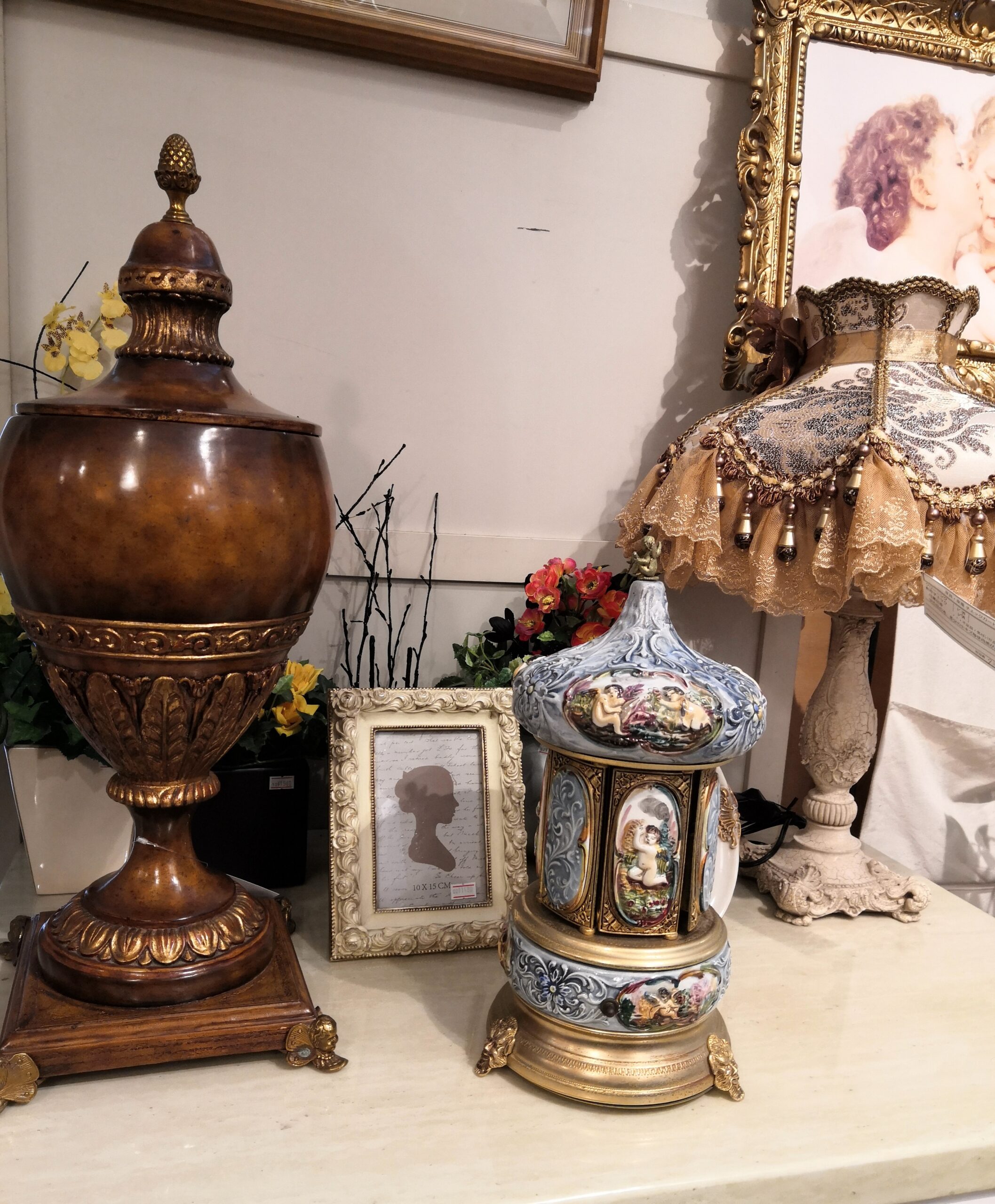 中古品】 REUGE リュージュ イタリア アンティーク 葉巻入れ ロココ