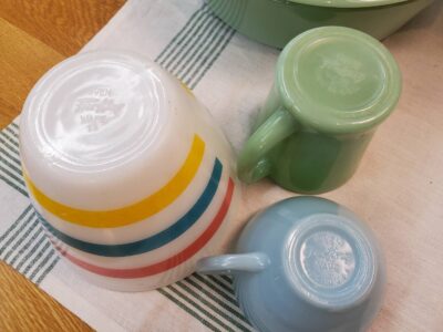 ☆FireKing ファイヤーキング ヴィンテージ ミルクガラス Dハンドル