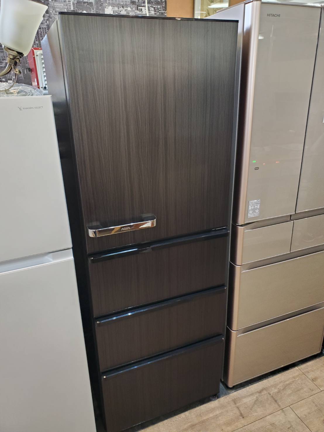 ☆AQUA アクア 368L 4ドア 冷蔵庫 AQR-V37M ウッドブラック 木目調