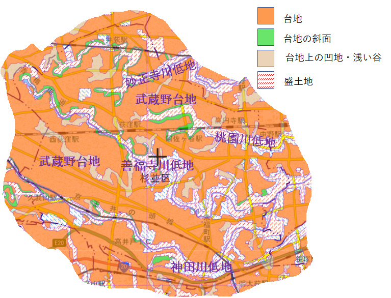 都心に近いのに閑静な住宅地の顔も持つ杉並区！地形や災害リスクを知っ