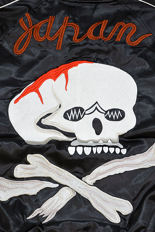 スカルスカジャン 朧 9033816 おぼろ 髑髏 ドクロ 刺繍 スーベニア