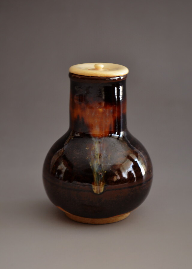 鶴首茶入 桶谷定一作 茶道具 茶入 Antique Sam's Collection