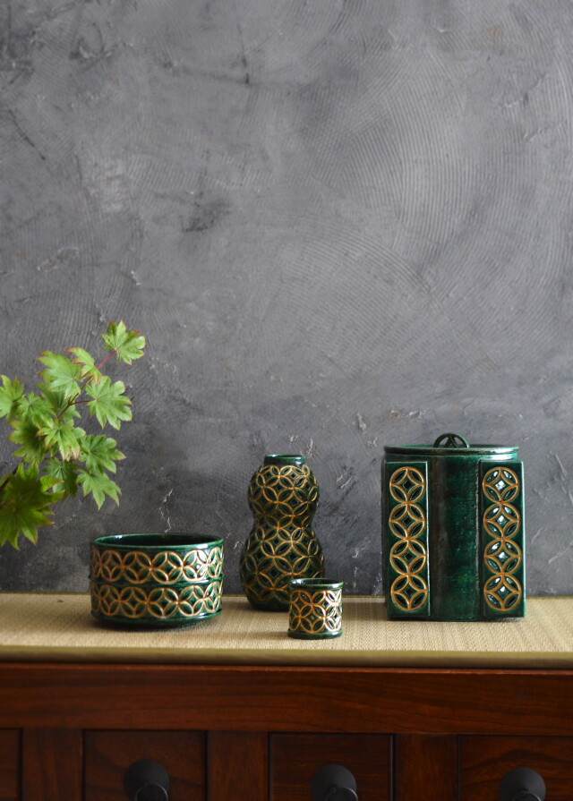 七宝大樋焼皆具 泉喜仙作 茶道具