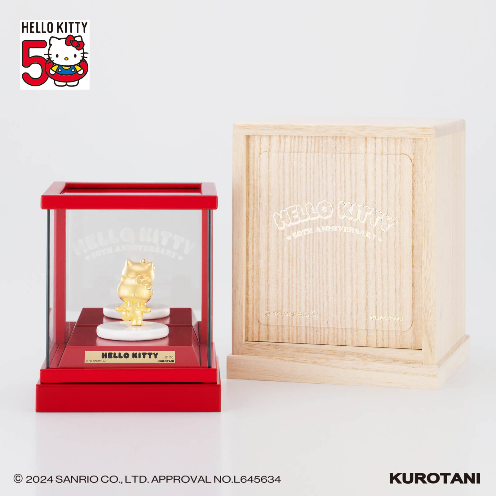 KUROTANIからハローキティ50周年を記念した純金アイテムが登場♪｜サンリオ