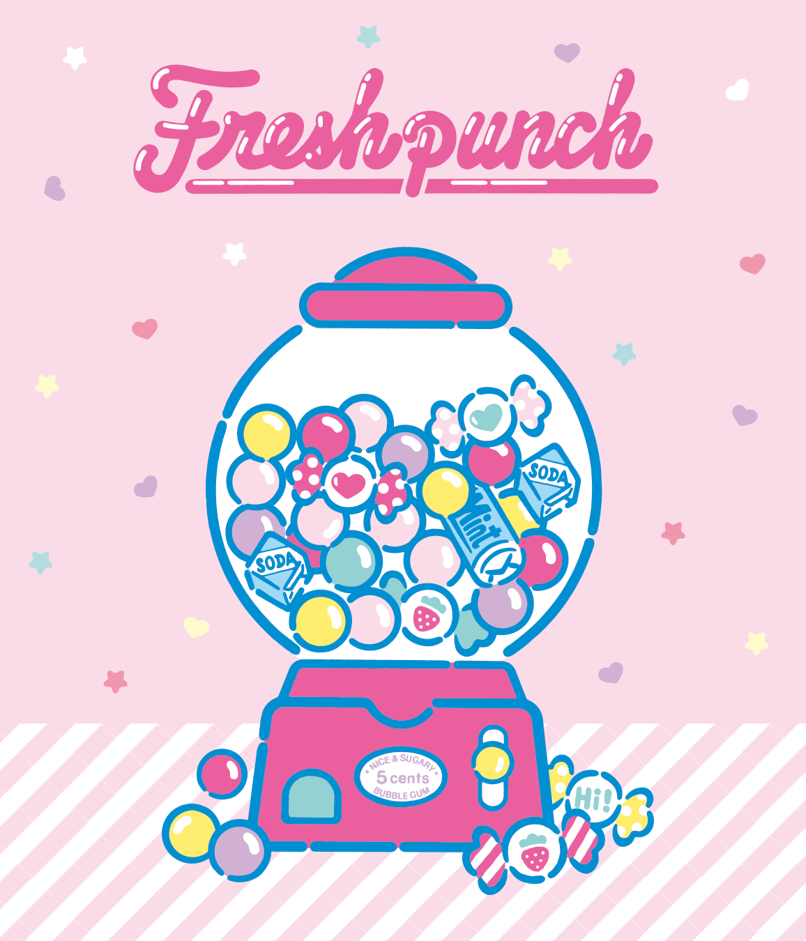 赤*花様 □ 昭和レトロ サンリオ フレッシュパンチのファンシーな