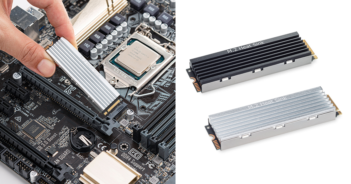 両面実装タイプにも対応した、M.2 SSD用のアルミ製ヒートシンクを発売