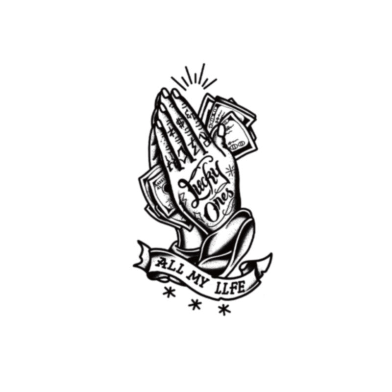 Semi Permanent Tattoo - Praying Hands - Skin Tattoo Design