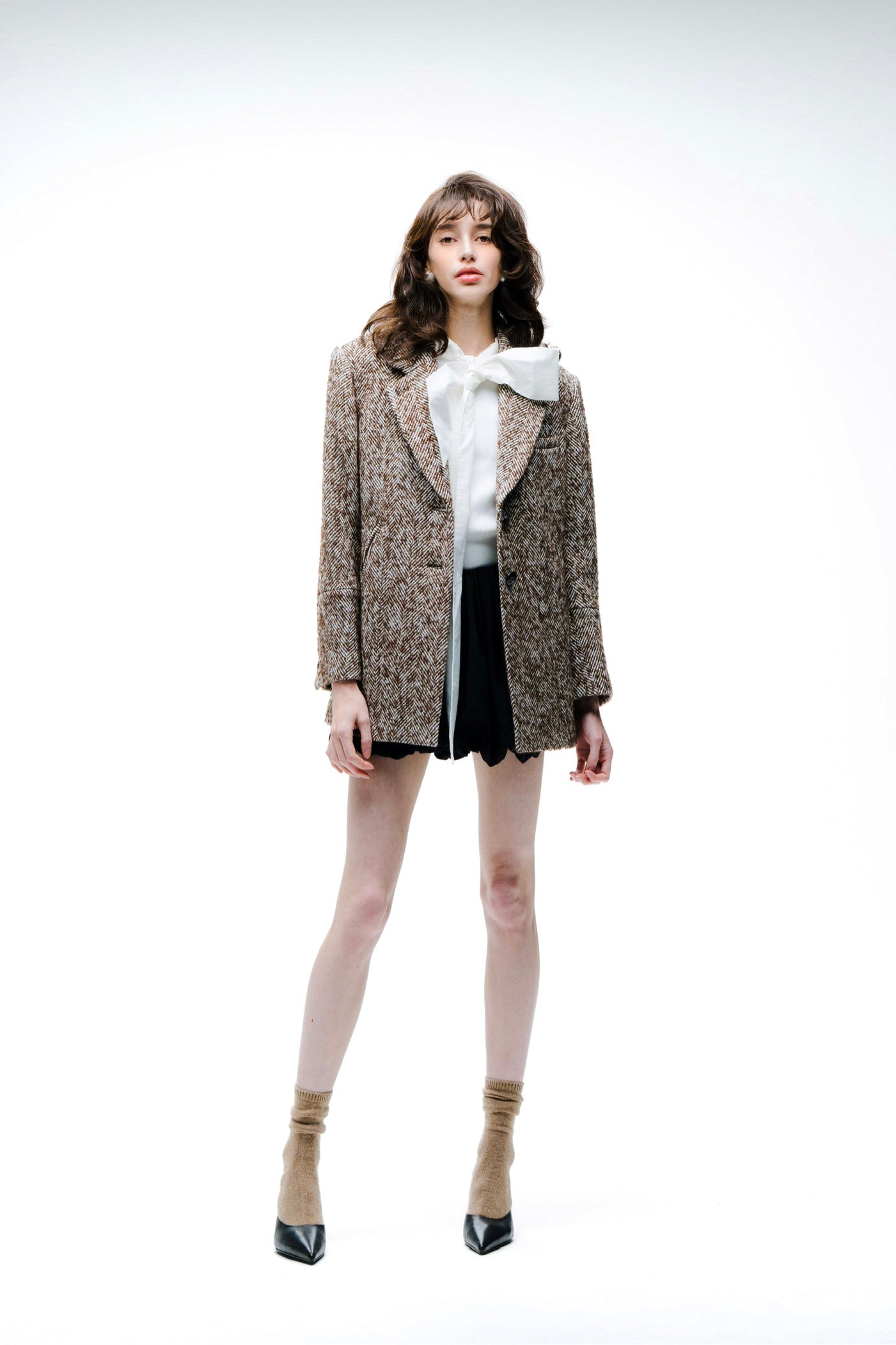 Herringbone Over Size Jacket Coat – shéller / シェリエ