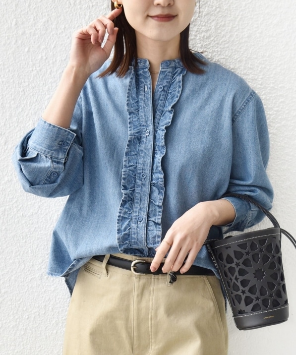 追加予約》【WEB限定】〈洗濯機可能〉ライトオンス フリル デニム