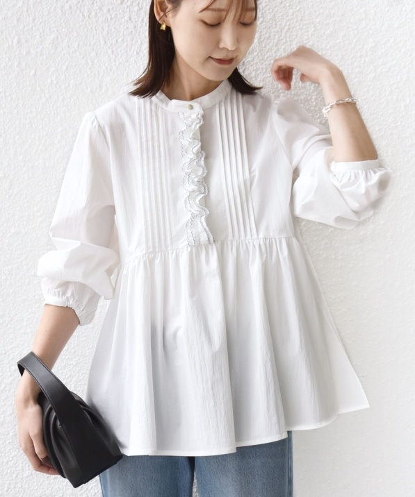 WEB限定】〈手洗い可能〉フリル 刺繍 ペプラム ブラウス｜ SHIPS 公式