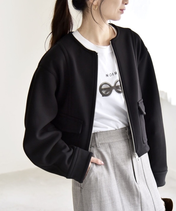 quaranciel:〈洗濯機可能〉ダンボール 裏起毛 ノーカラー コクーン