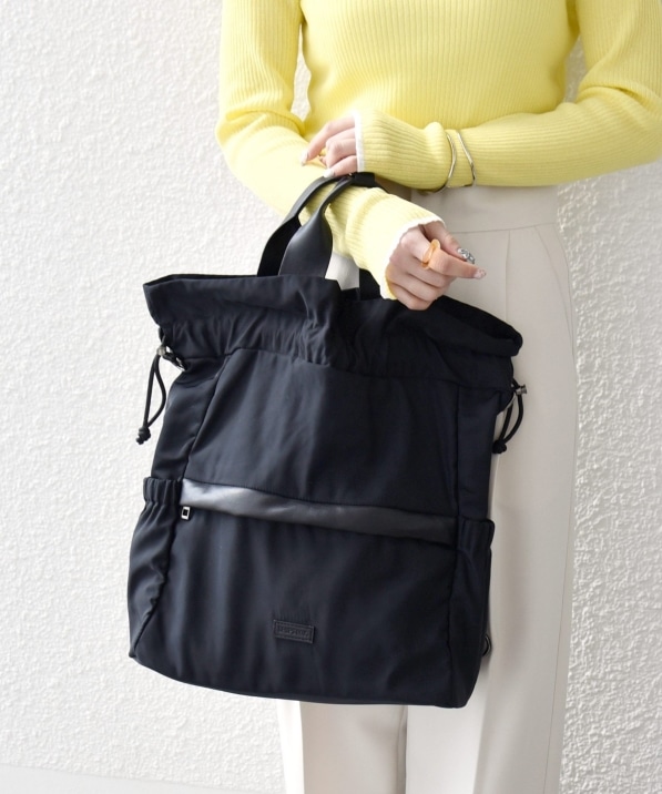 SHIPS any: 3WAY ドロスト ギャザー A4 リュックサック トートバッグ