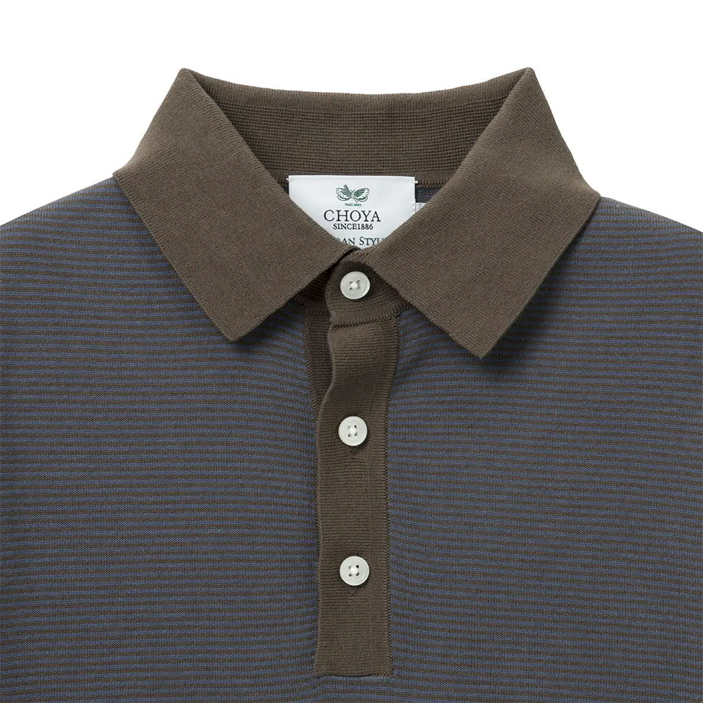 ニットシャツ CHOYA URBAN STYLE ニット 鹿の子ニット 半袖 ポロシャツ