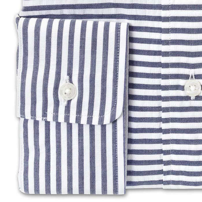 CHOYA URBAN STYLE カジュアルシャツ コットン マリンボーダー シア