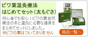 ビワ葉温灸療法はじめてセット（太棒もぐさ温灸セットとビワの葉自然