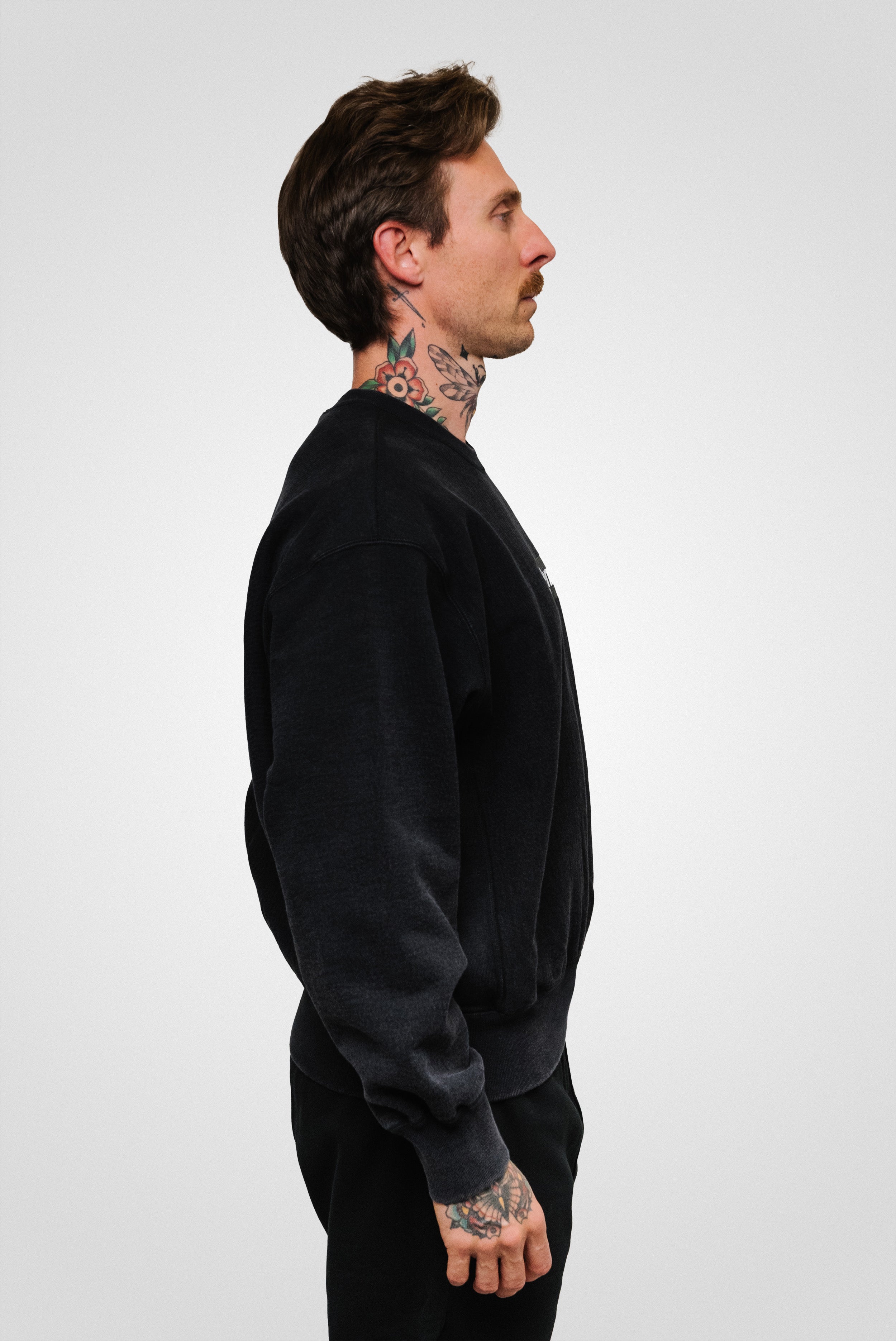 SUPREME WASHED BOX LOGO CREWNECK BLACK SS25