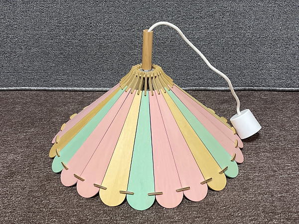 ナカオランプ 木製 ハンドメイド ペンダントライト NRH-1402 (中古)を