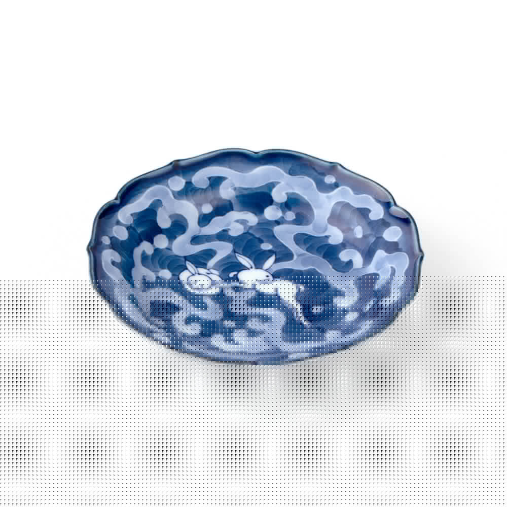 染付波兎 小皿 ｜ 有田焼の源右衛門窯公式オンラインショップ