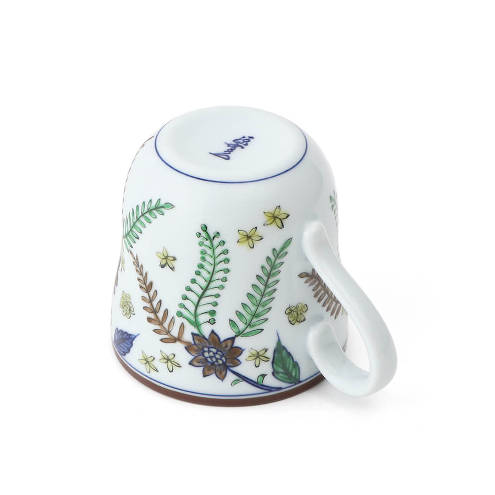 幕末〜明治時代 染錦かぶ文様蓋物 五客 蝶 可愛らしい器 料理屋 幕末