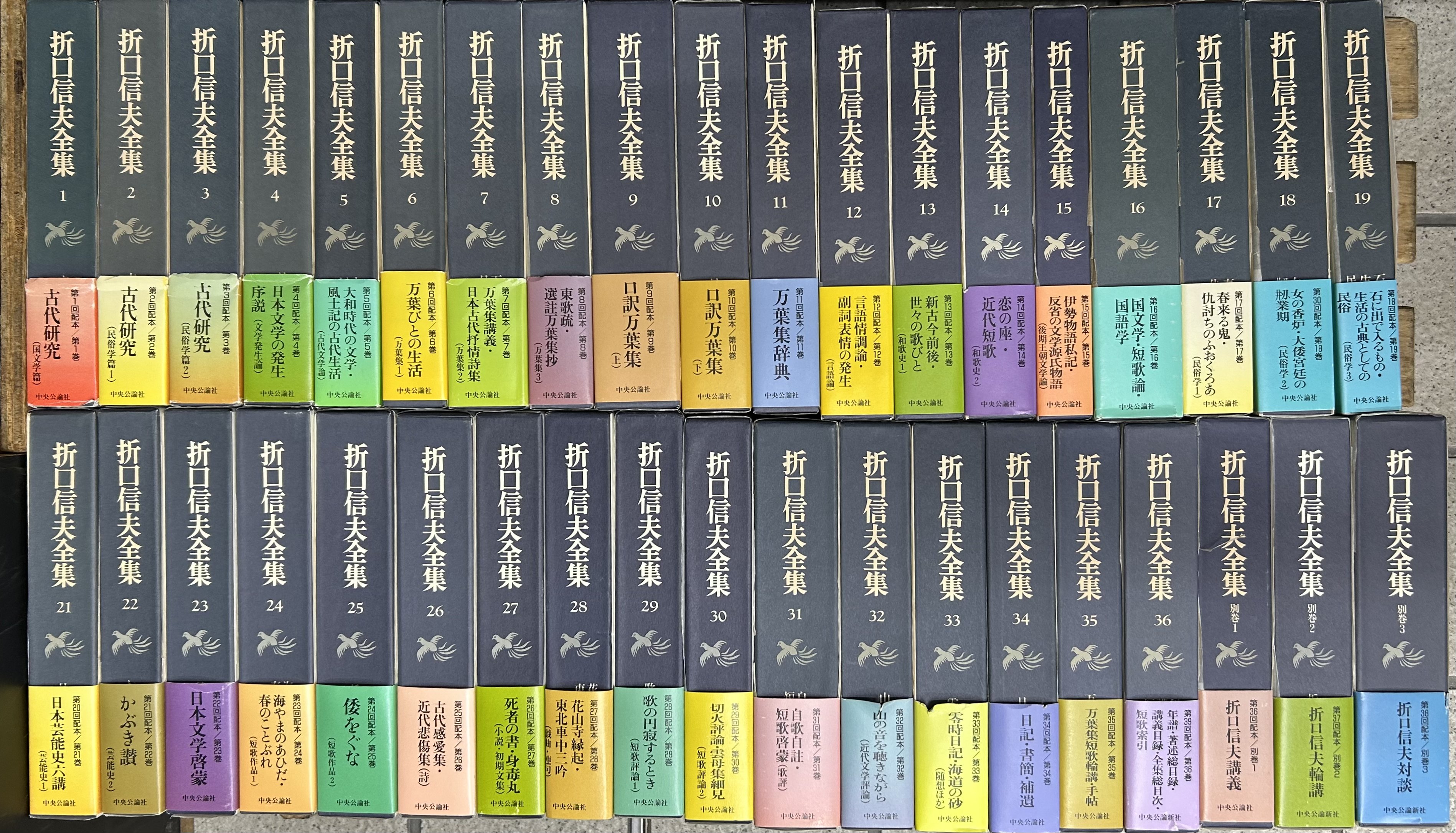 折口信夫全集 新編集決定版 既刊40冊（本巻37冊・別巻3冊）内20・37巻