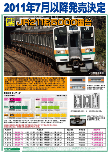 グリーンマックス 【4両SET】 JR211系5000番台 4両編成セット(動力無し