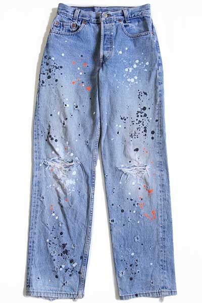 90s USA製 Levi'sリーバイス 501 ペンキ&ダメージ加工 デニムパンツ