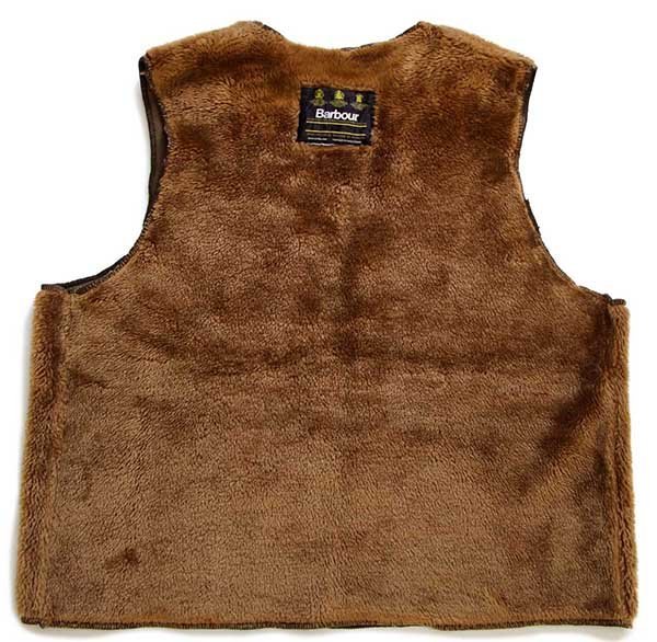 90s 英国製 Barbourバブアー パイルライナー ボア ベスト ブラウン☆07