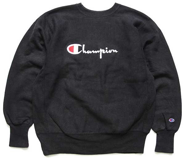 90s USA製 Championチャンピオン スクリプト ビッグロゴ刺繍 リバース