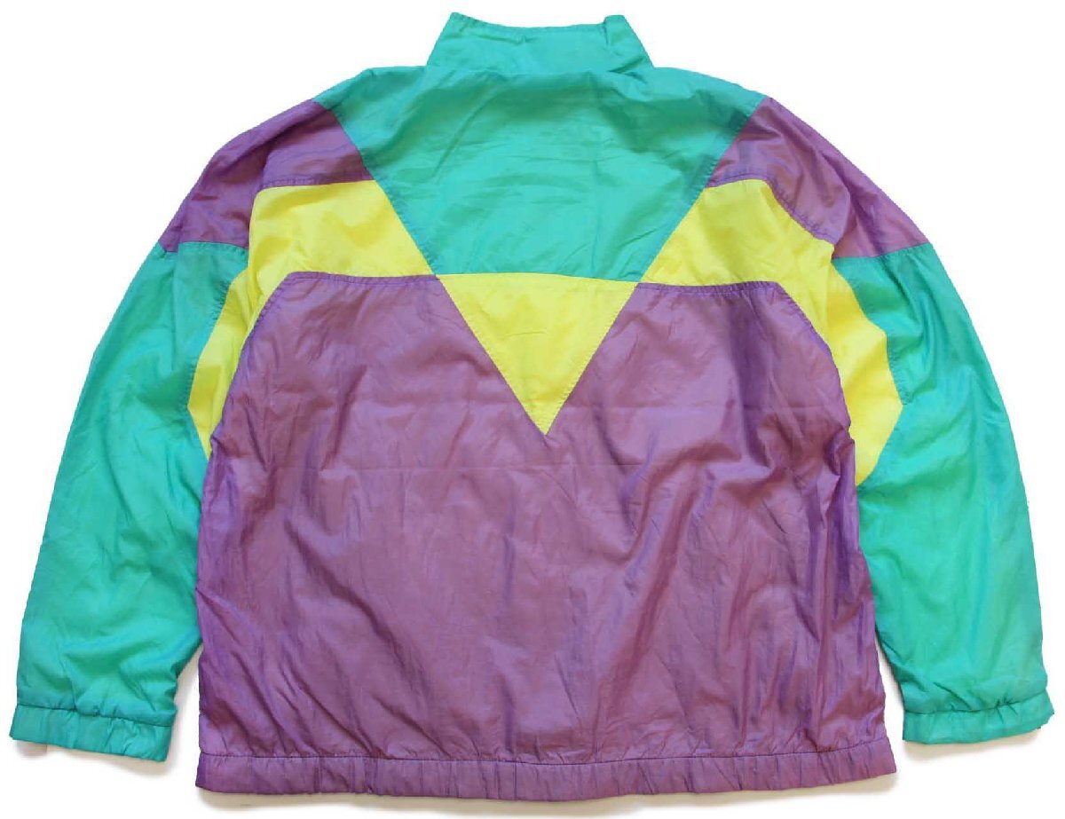 90s NIKEナイキ ロゴ刺繍 マルチカラー 切り替え ナイロンジャケット