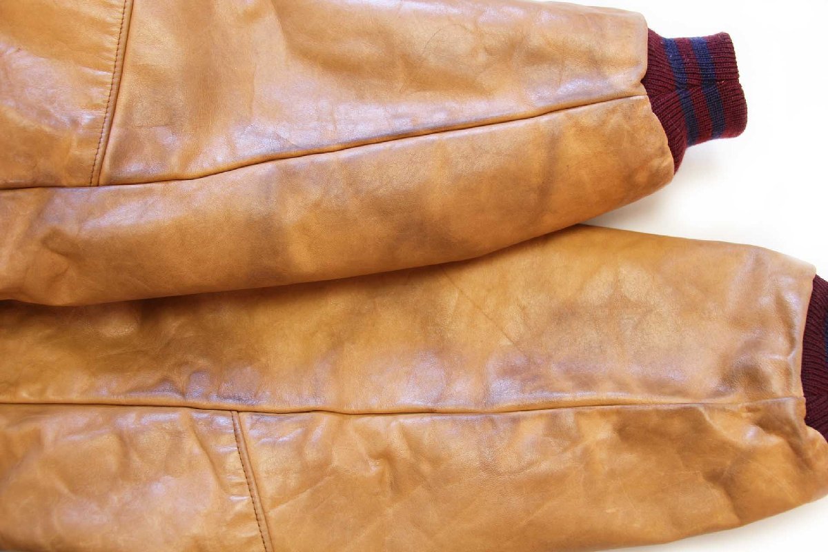 80s USA製 GAPギャップ 刺繍入り フード付き メルトン ウール 袖革