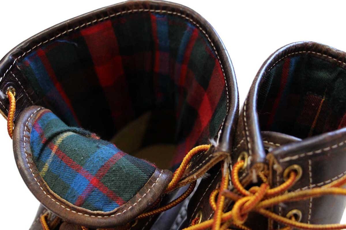USA製 L.L.Bean チェックライナー 6ホール ビーンブーツ ブラウン