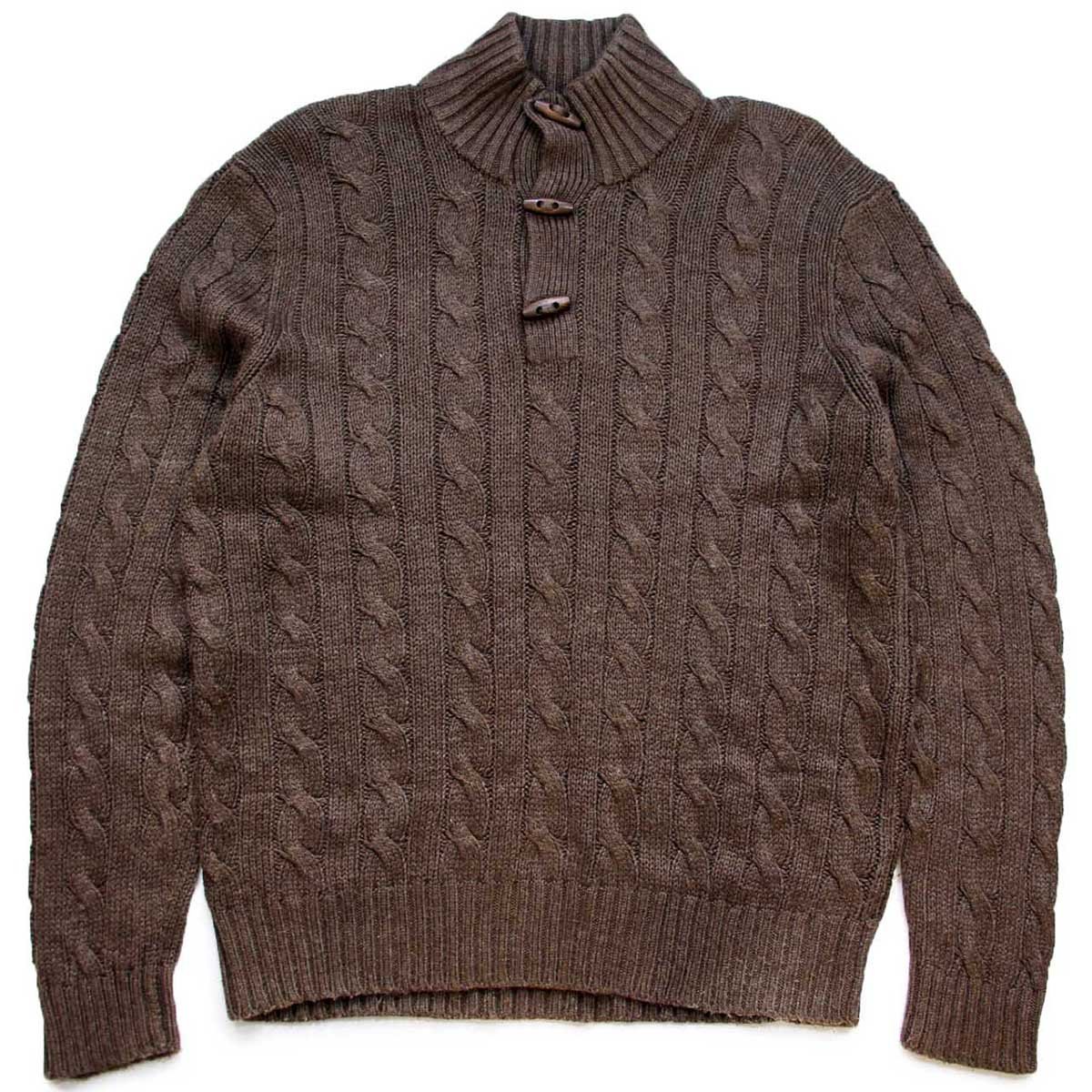 90s ポロ ラルフローレン ハイネック ケーブル編み シルクニット