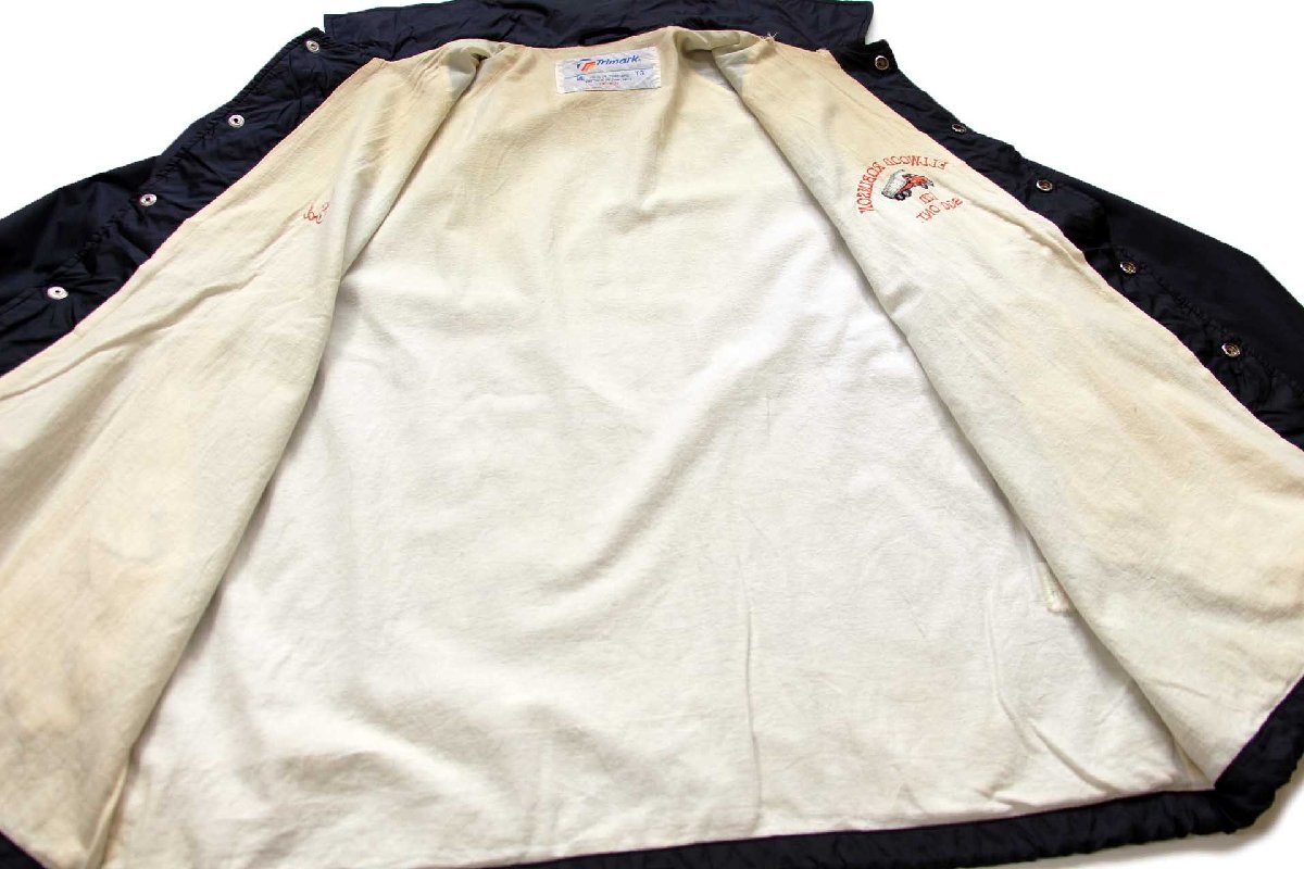 80s ELLWOOD ROBINSON LTD トラック刺繍 ナイロン コーチジャケット 黒