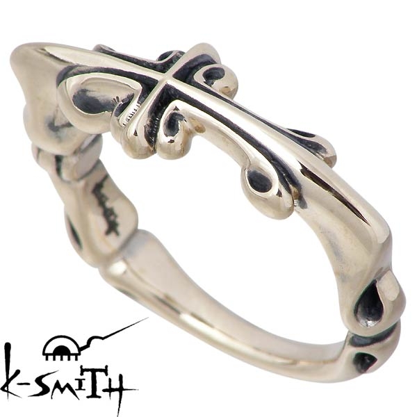 K-SMITH(ケースミス) クロス ピンクシルバー リング ピンキー 十字架