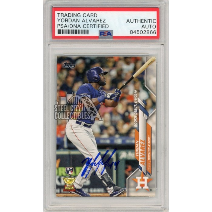 Yordan Alvarez 2020 Topps Update Autographed Rookie Card RC U-300