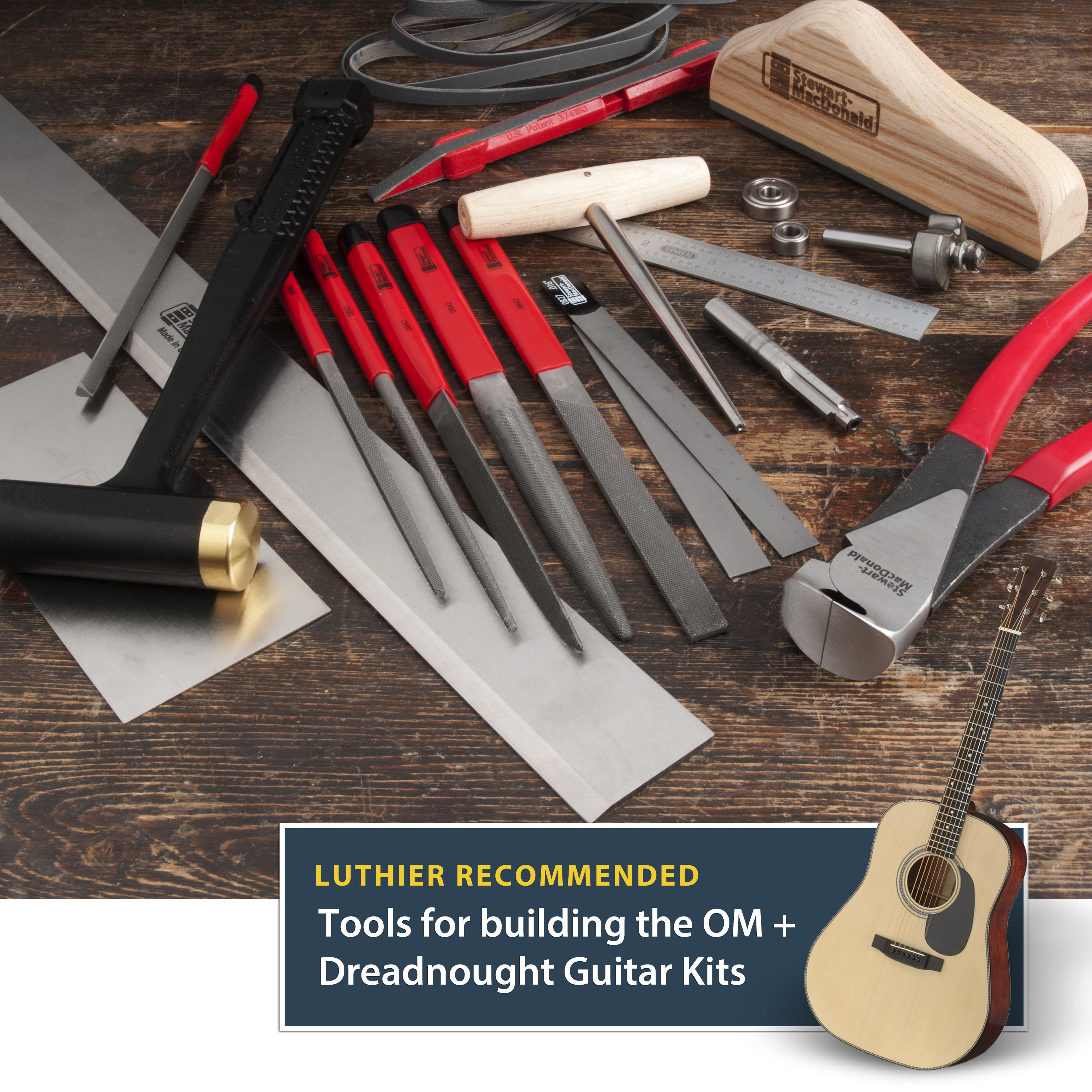 Dreadnought and OM Guitar Kit Tool Set - StewMac