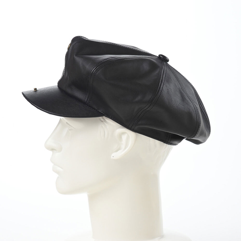 LEATHER CASQUETTE（レザーキャスケット） SE740 ブラック - STETSON