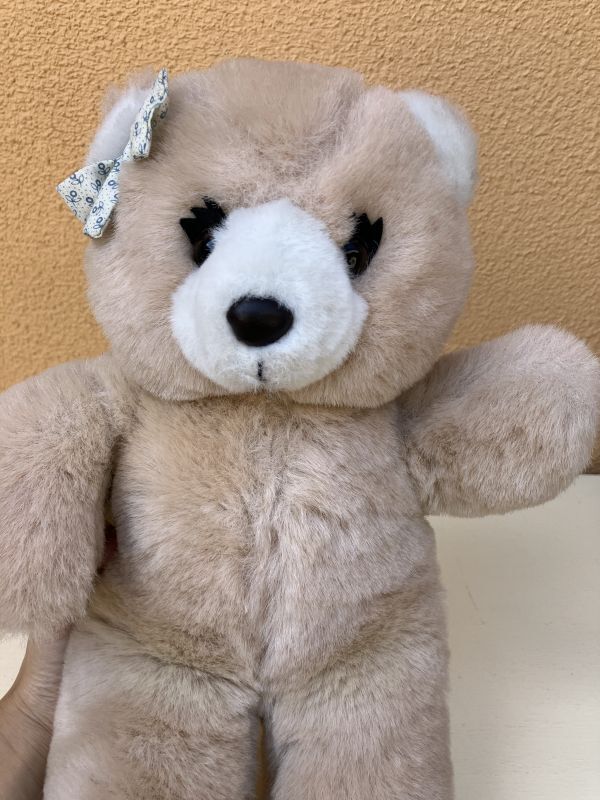 Muffin Family Ribbon Bear くま ビンテージ ぬいぐるみ ベージュ