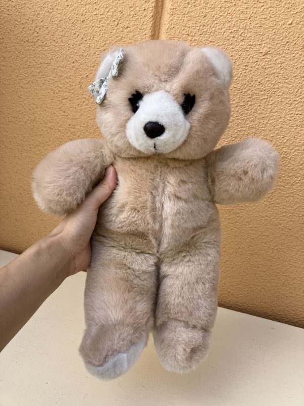 Muffin Family Ribbon Bear くま ビンテージ ぬいぐるみ ベージュ
