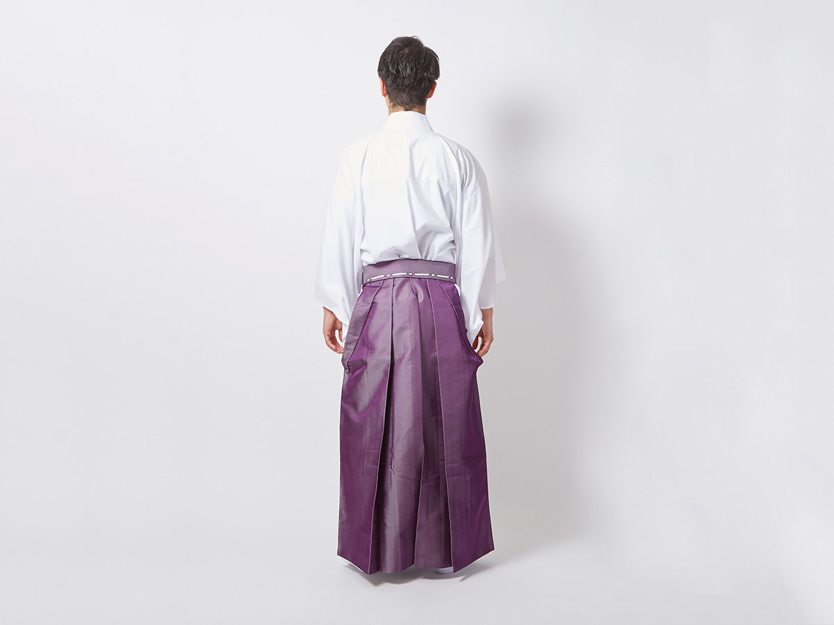 鈴木法衣店 / 紫緯白正絹綾地法要袴