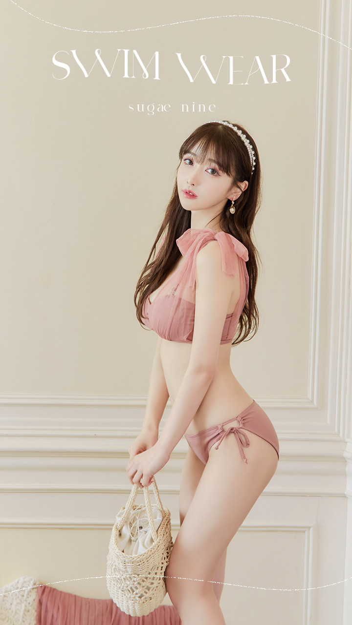 即日発送】【ビキニ】【水着】チュールリボン バストアップ ビキニ 2点